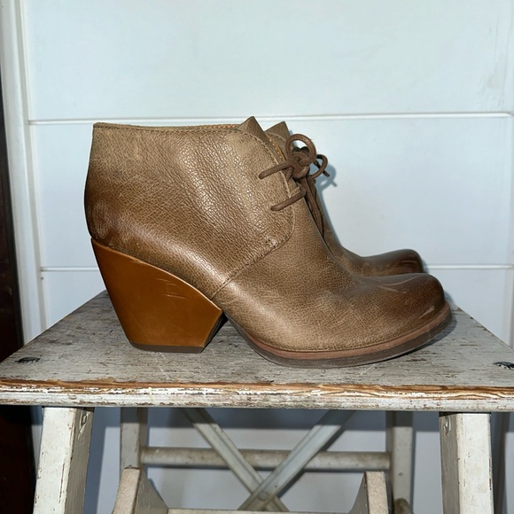 KORKS BY KORK-EASE | Leather Tan Roana Boots Clog Booties Sz. 8 - Picture 3 of 8